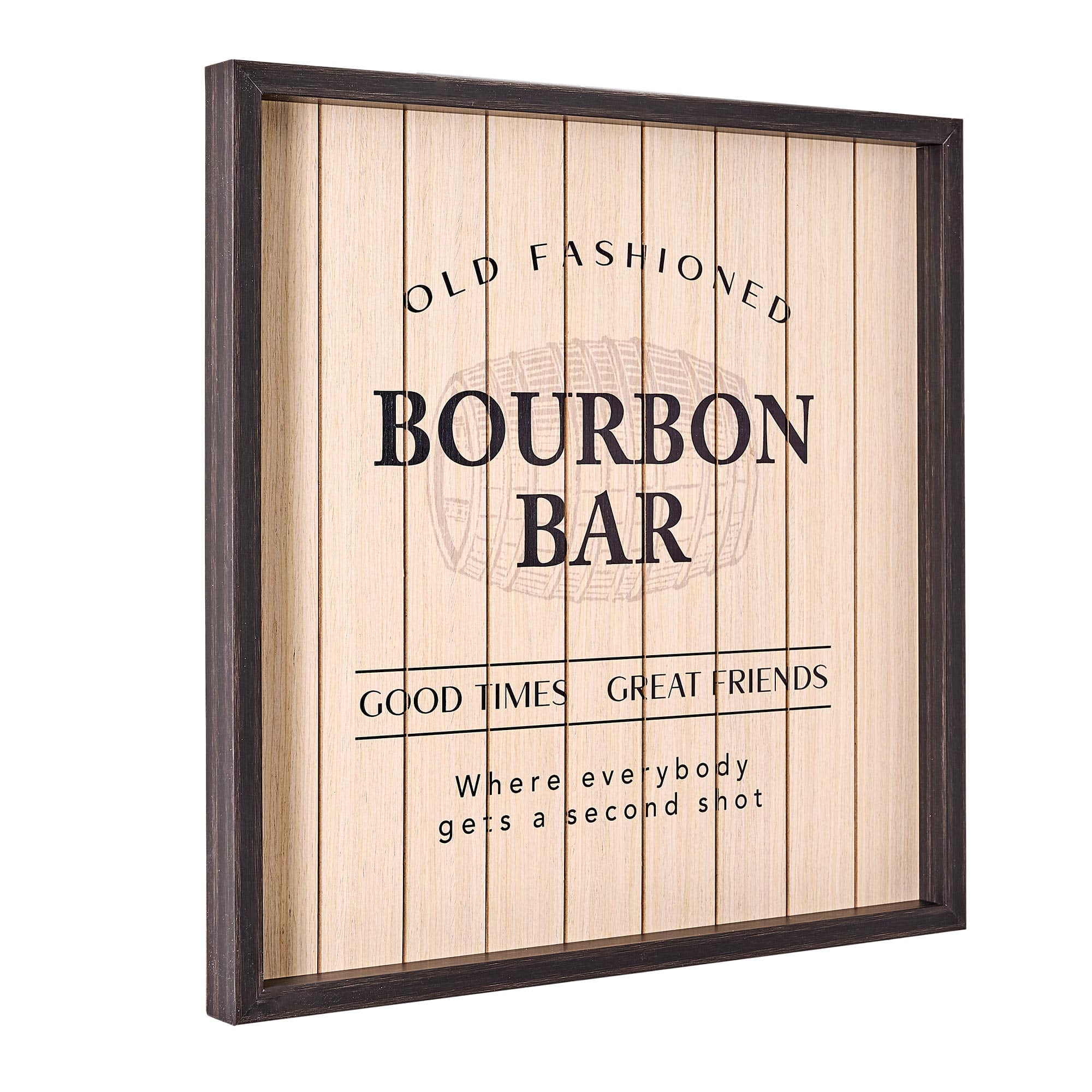 American Art Decor Framed Good Times Bourbon Bar Wall Decor - 18.75" x 18.75" x 1.25"